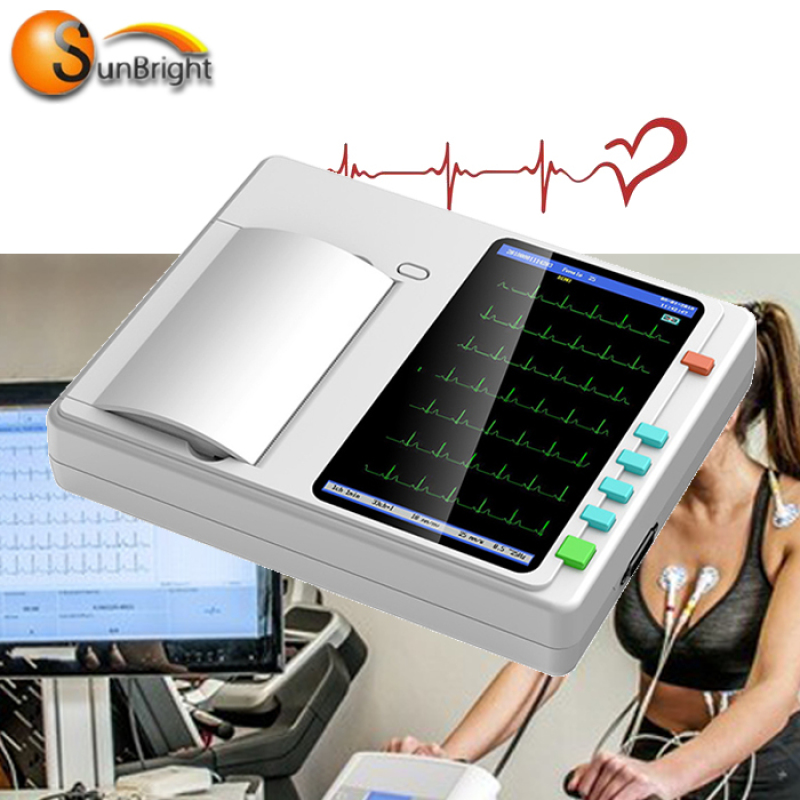 12 channel ecg machine 7 inch touch screen 3 channels ecg machine portable with cheap price