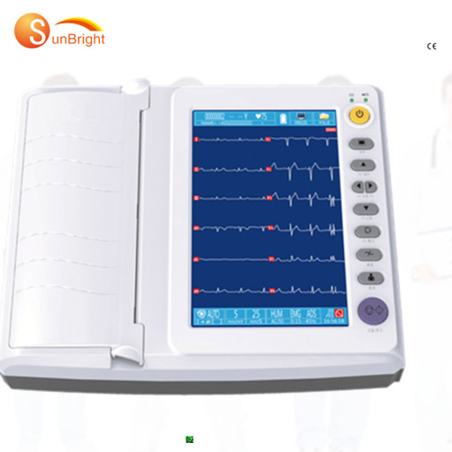 best made in China 12 channel color touch screen ecg machine