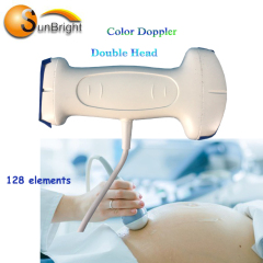 wireless linear convex double head ultrasound probe Doppler ultrasound transducer needle guide