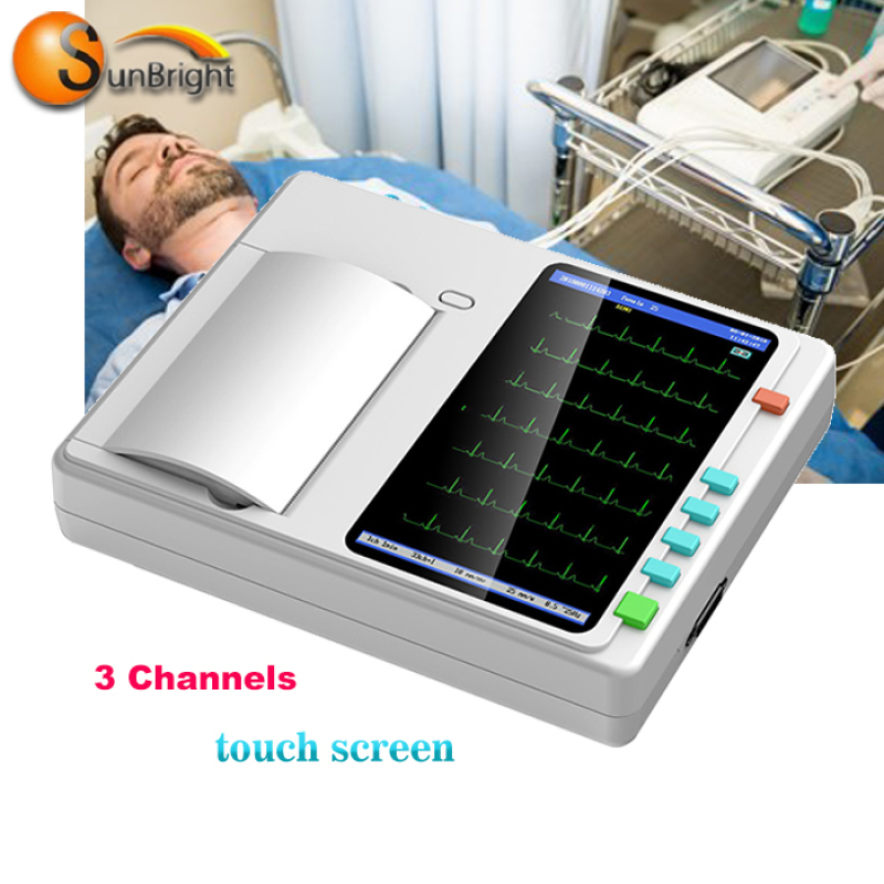 Newest cheap price of ECG machine 12 lead 3 channel ECG portable ecg machine CE approved