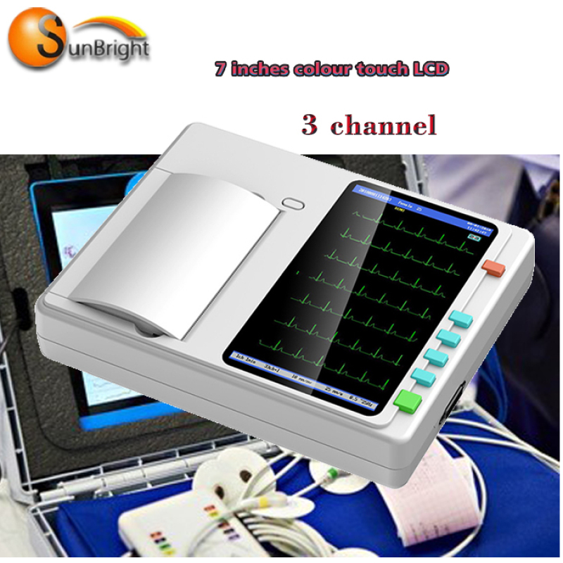 high quality medical portable 3 channel ecg equipment