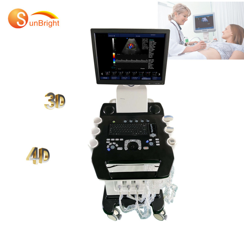 High end image quality the best professional OB/GYN ultrasound cart color doppler 3D/4D ultrasound