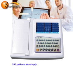 top quality full digital portable medical 12 channel ecg monitor ecg 12 lead touch screen with built in battery