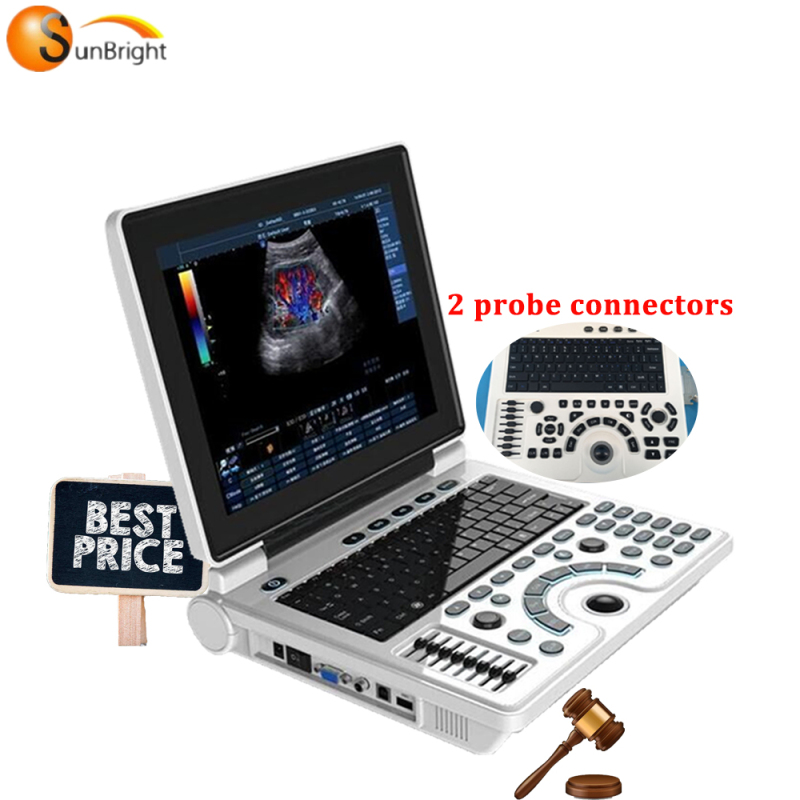 Portable 12.1 inches screen cardiac 2D color display ultrasound machine for equine