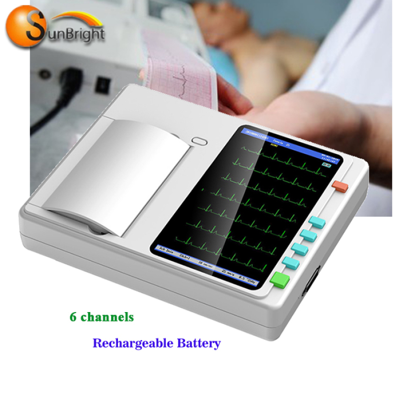 High Quality New Product Digital 6 Channel Monitor Portable Ekg Device Ecg Machine For Sale