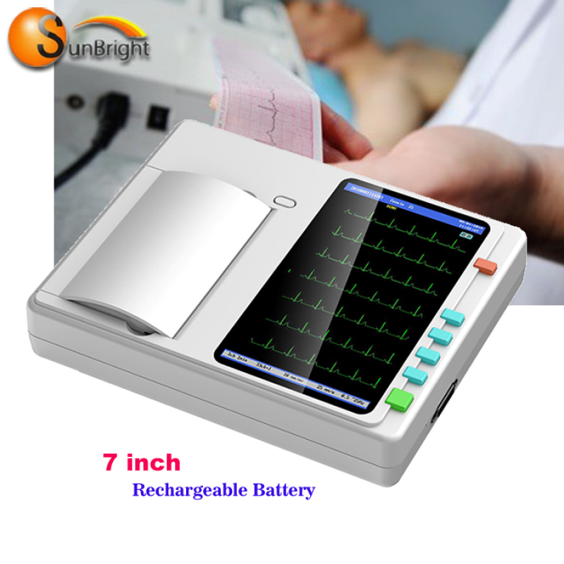 portable 12 channel 3 6 12 lead touch screen ecg electrocardiograma