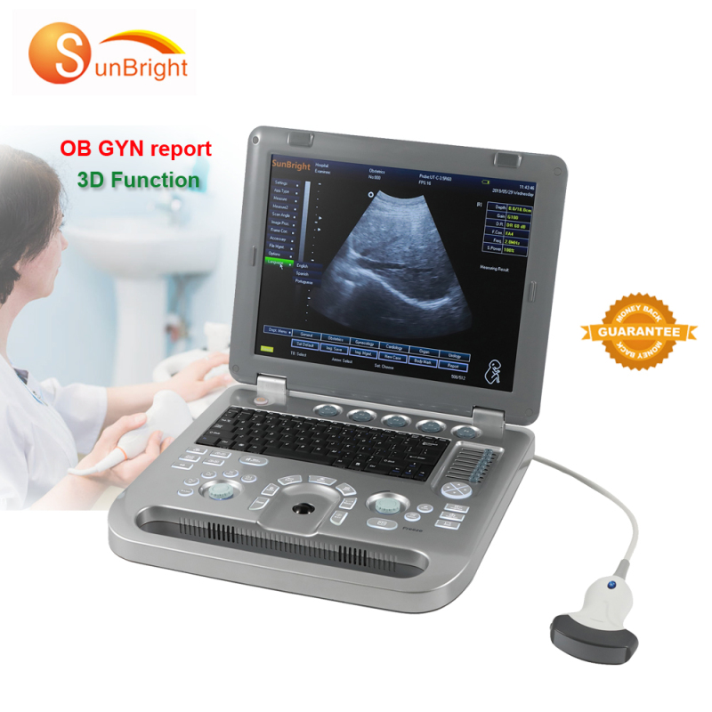 High quality low price echocardiography ultrasound portable LED color 3D ultrasound machine