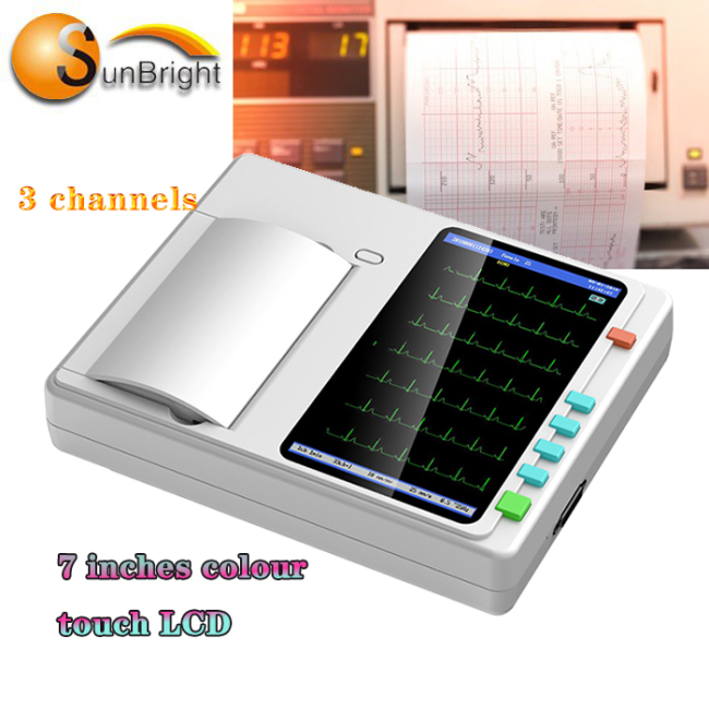 12 lead EKG 3/6 channel Portable rechargeable battery Electronic ECG Machine