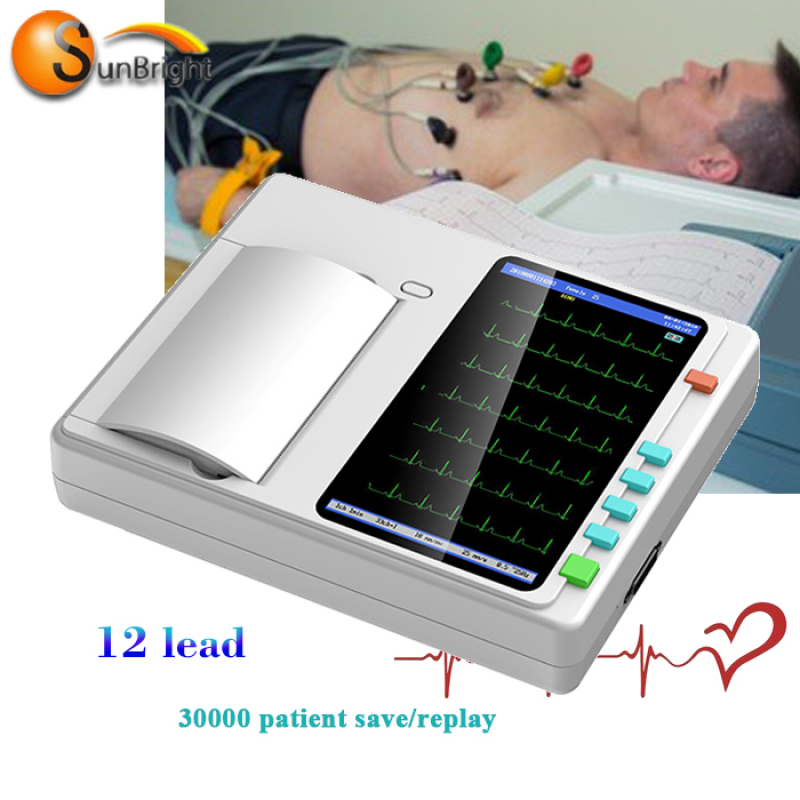 جهاز تخطيط القلب 12 قناة محمولة SUN-7031 رقمي 3 قنوات جهاز ECG محمول رخيص الثمن جهاز ECG
