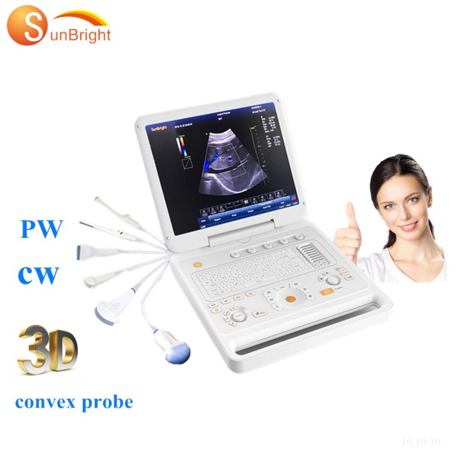 128 elements 3D Sunbright digital medical portable new color ultrasound machine with convex probe
