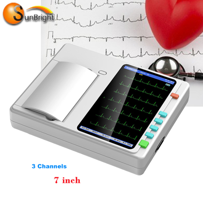 12 lead 3 Channel Portable Electrocardiograph ECG Machine on sales