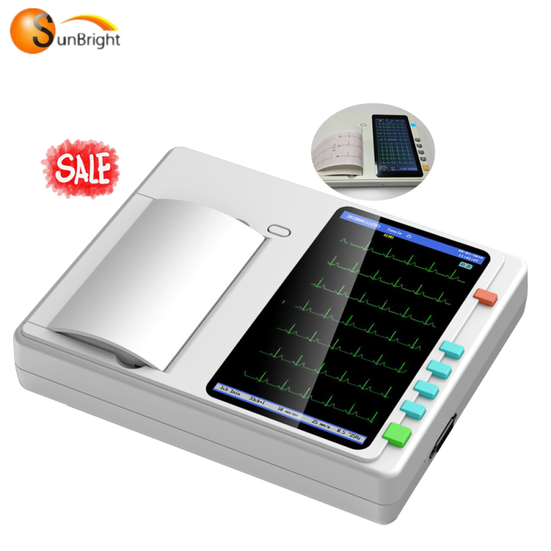 Portable 3 Channel 7 inches touch screen Electrocardiograph ECG machine
