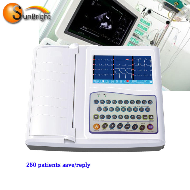 high quality medical portable ecg machine 6 channel 12 leads ekg monitor