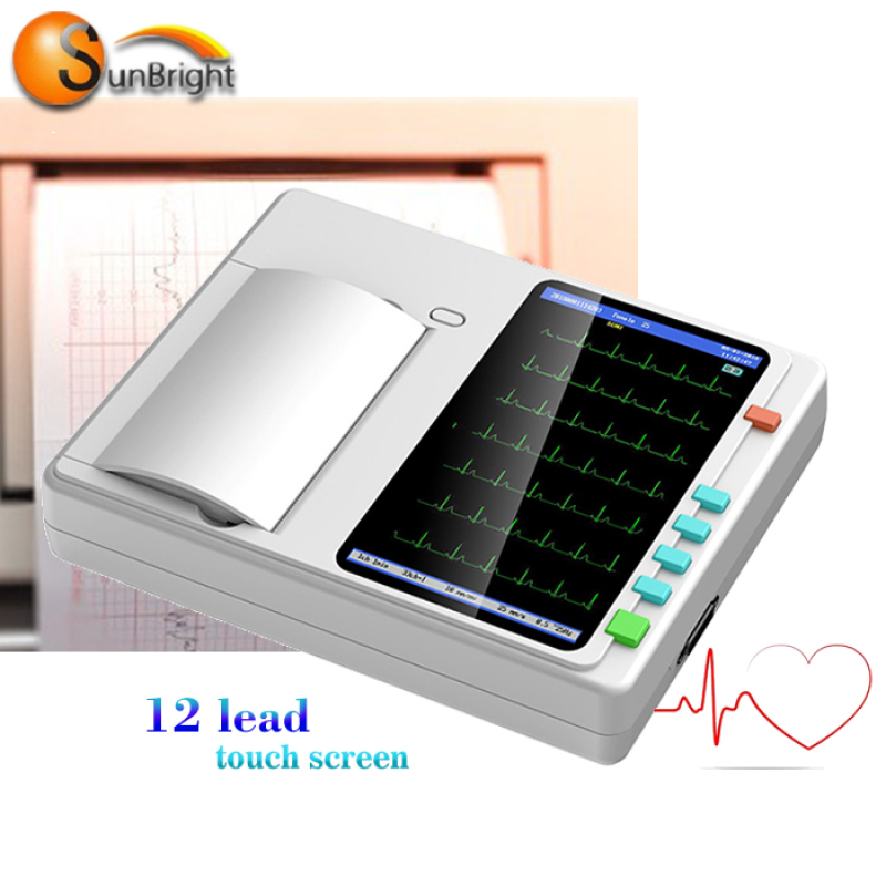 portable advance ecg machine 12 channel trolley ECG monitor machine