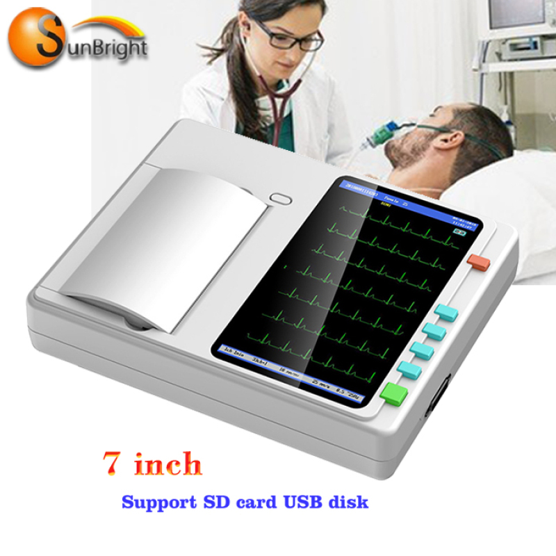 High Resolution 7 inch Touchscreen Display Hospital 6 Channel ECG Machine