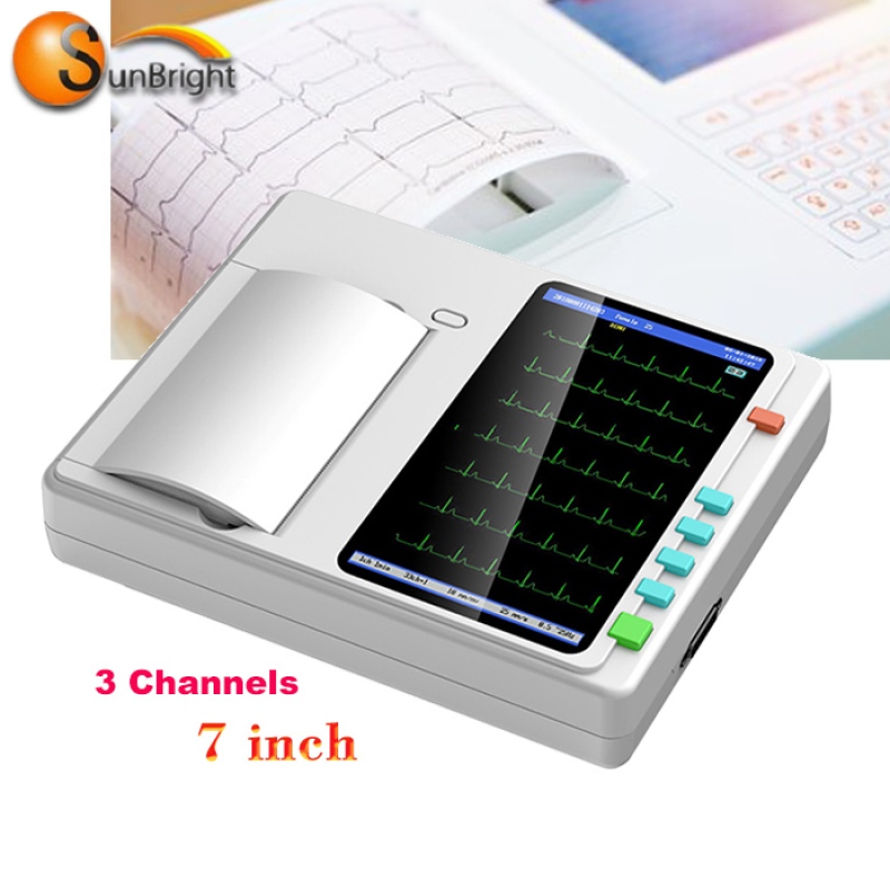 portable  3 channel portable ecg ekg electrocardiogram machine medical
