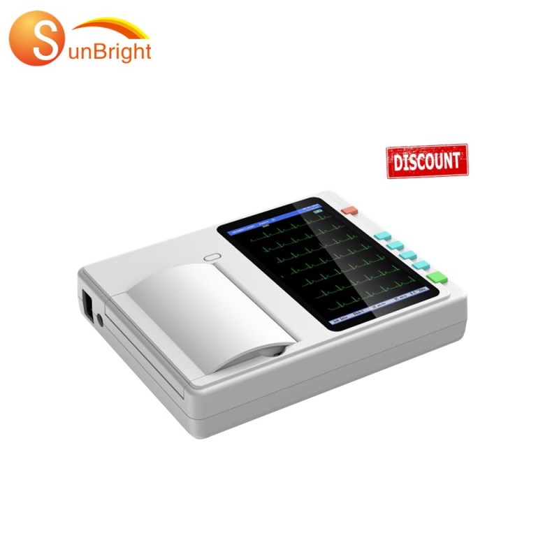 ECG 600G Elettrocardiografo digitale ecg macchina ecg touch screen a 6 canali