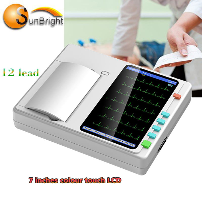 트롤리 포함 12채널 심전도 휴대용 7인치 컬러 터치스크린 심전도기 SUN-7031