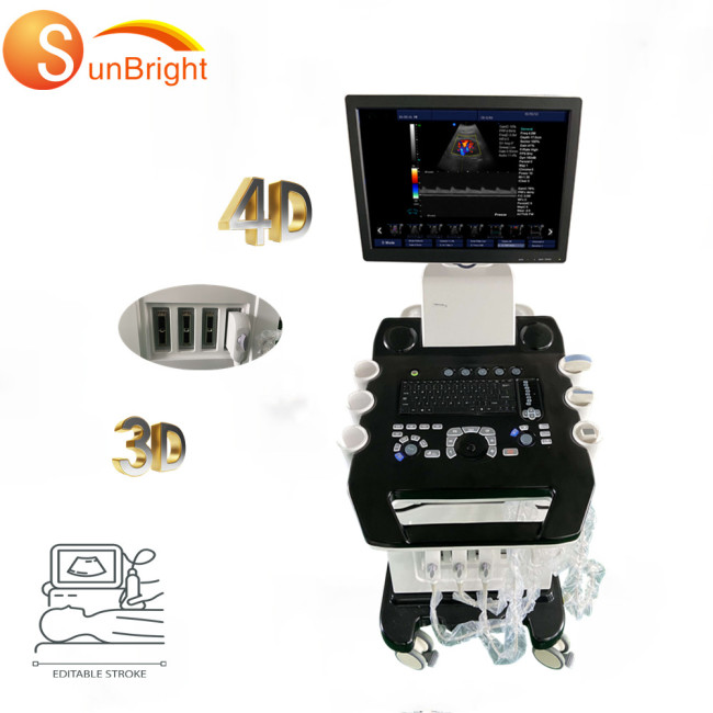 SunBright produce 3D 4D mindray similar trolley color doppler ultrasound ecografo portatil color doppler ultrasound