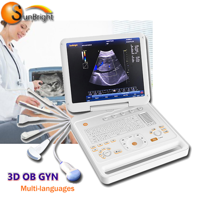High end 3D digital ultrasound machine PW echo color Doppler laptop medical system
