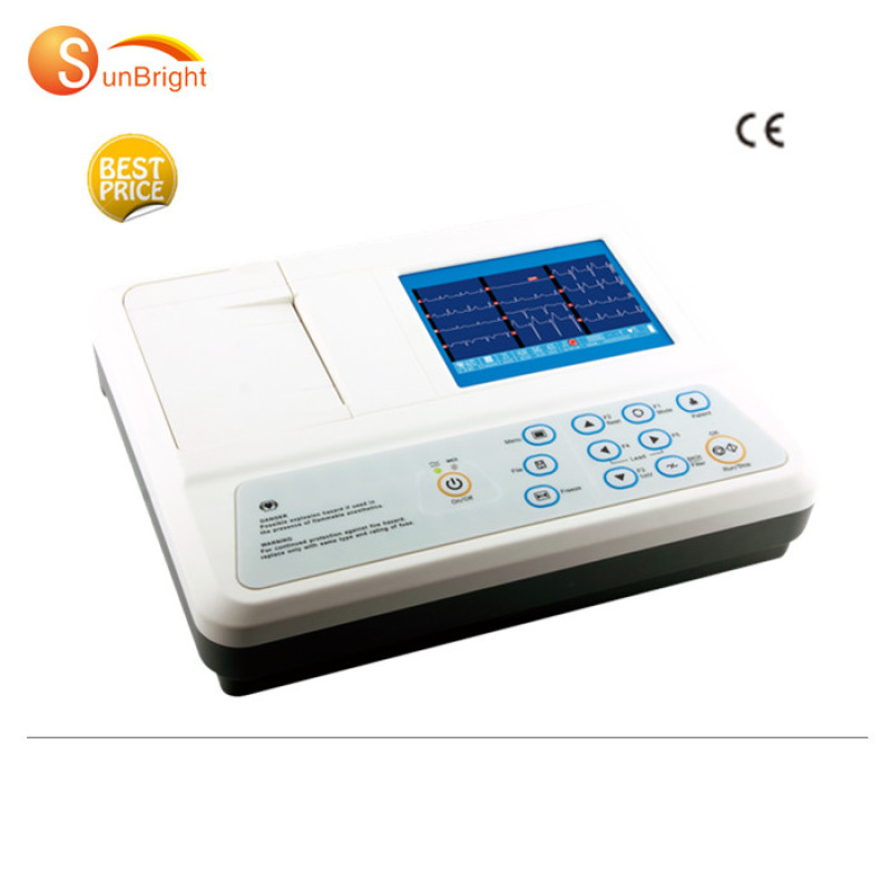 Medical electrocardiograph cardiac ECG ekg 3 6 channel 12 lead ECG EKG machine