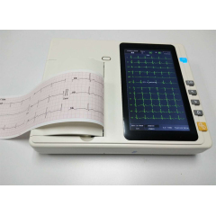 Top quality 12 lead hand held 6 channel touch screen ECG machine