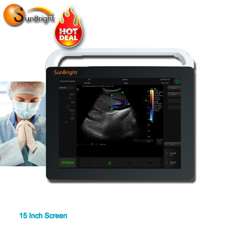 Ecografo portatile con schermo touch screen da 15.1 pollici ad alte prestazioni e costi contenuti