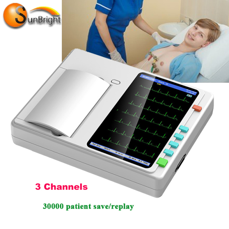 Digital 3 channel ECG Electrocardiogram instrument ECG Medical Digital machine