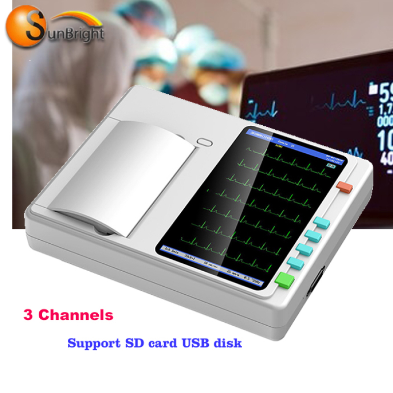 Quality Cheap price Medical heart monitoring system portable cardiograph device Digital 3-Channel ECG
