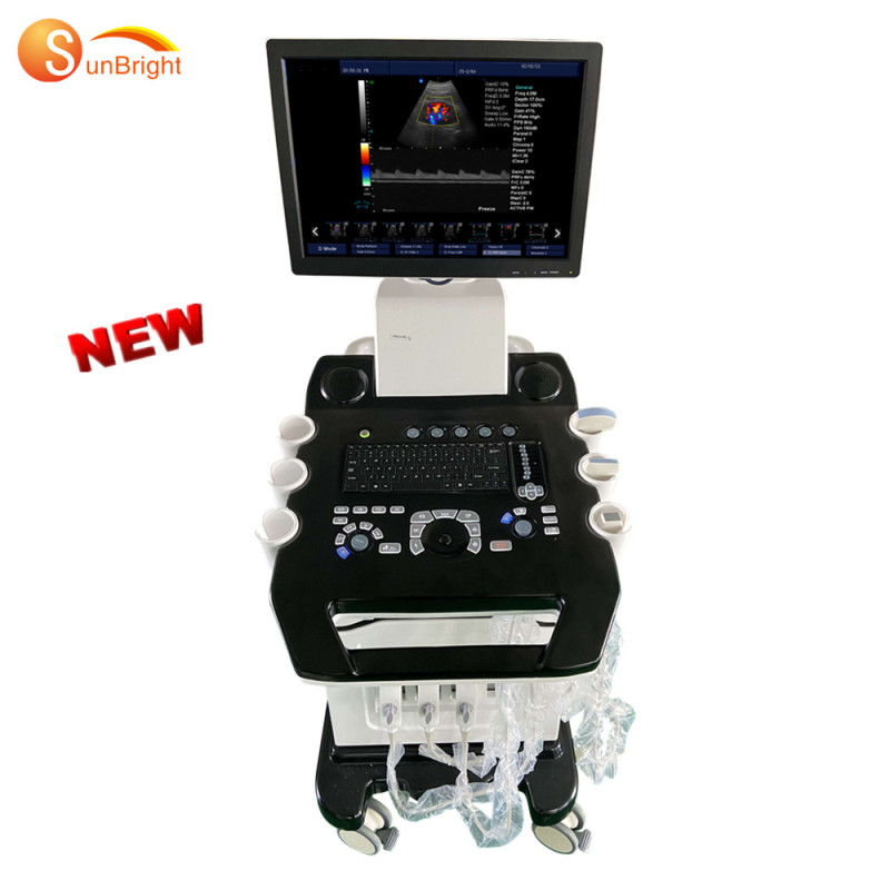Trolley CW 3d 4d color doppler ultrasound machine portable ultrasound