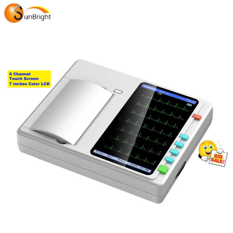 شاشة تعمل باللمس آلة ECG 6 قنوات 12 يؤدي آلة ekg الرئيسية