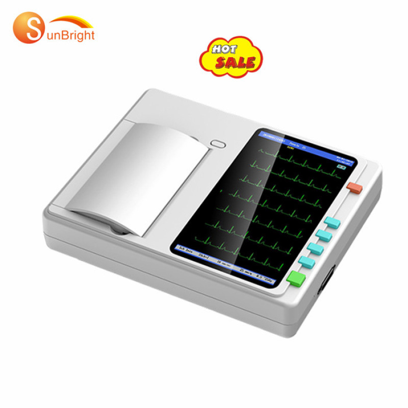 portable high intensity cheapest medical heart diagnosis touch screen ekg 6 channel ecg machine