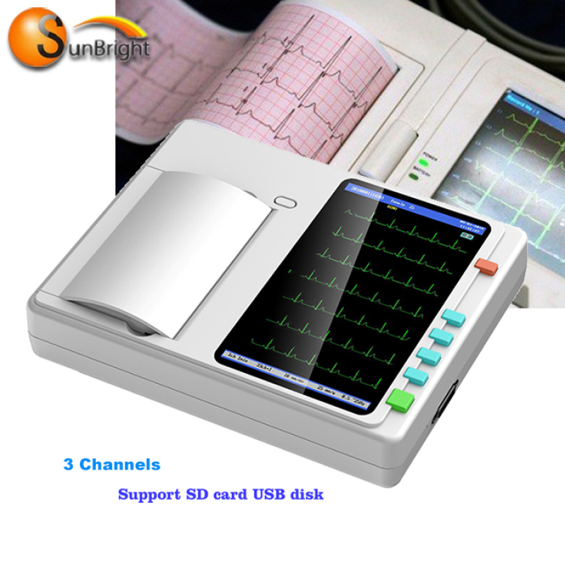 Hot sale Hospital cheap price advanced digital 3 channel portable ECG machine neonatal
