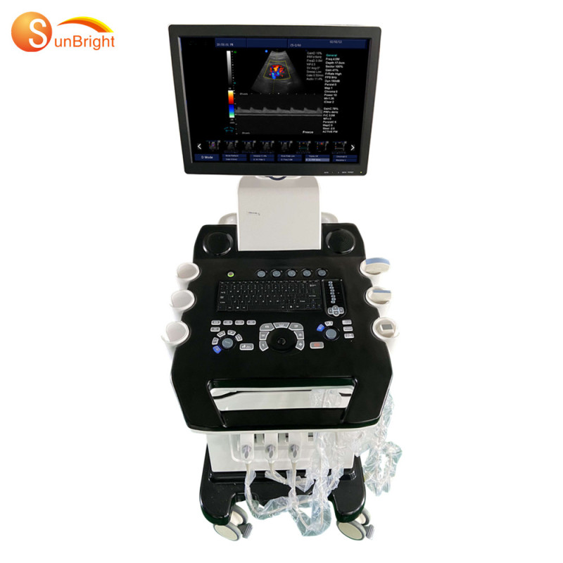 Trolley color doppler 128 elements good quality color doppler ultrasound