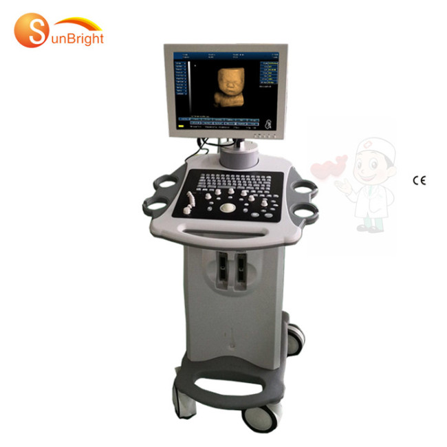 trolley ultrasound system Black Mobile Trolley type 15inch LCD display ultrasound Support OB report overview