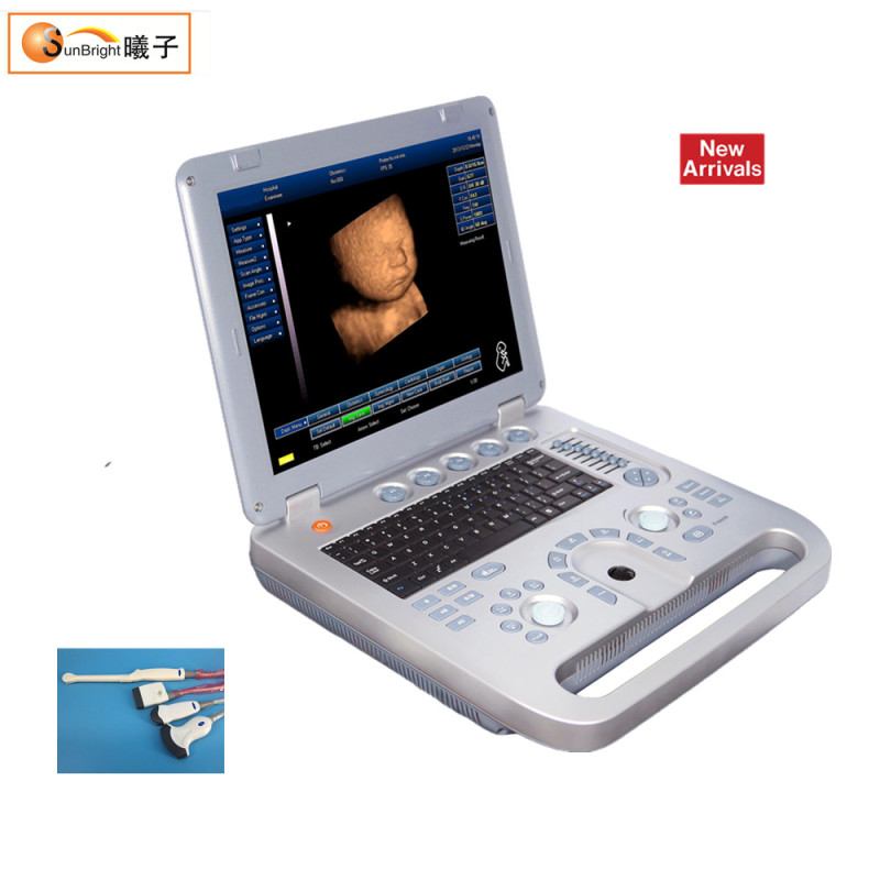 Portable High-end cardiac test 3D color display gray scale portable 2d ultrasound machine Price