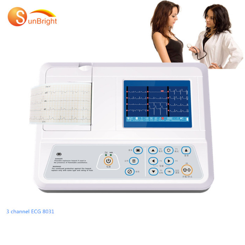 High quality new product digital 3 channel monitor portable 12 lead ecg machine for sale