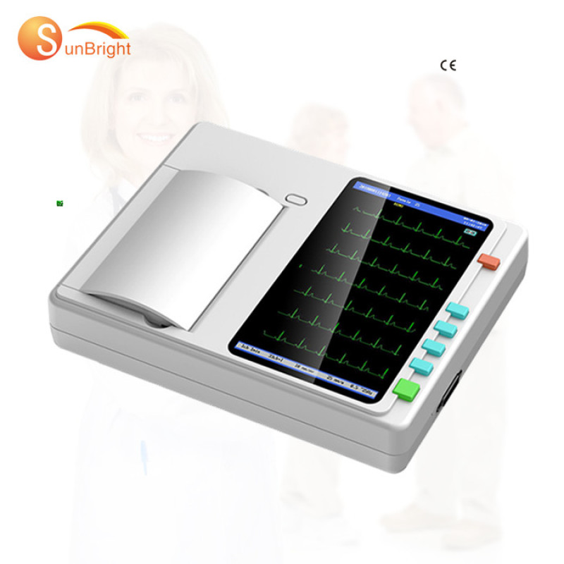 Factory Price Portable ECG electrocardiogram machine 6 channel touch screen ECG Monitor SUN-7062 electrocardiogram EKG