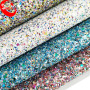 Very Popular Wenzhou Shiny 3D Chunky Glitter Leather Fabric