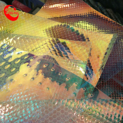 Vinilo de cuero de película de TPU transparente iridiscente de cuero artificial caliente de verano para hacer zapatos
