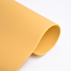 Wholesale Eco-Friendly Stocked Oil-Proof Heat Insulation  Litchi Grain Double Sided Pvc Faux Leather Fabric Placemats