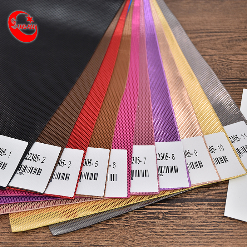 New Metallic Shiny Leather Product Pu Synthetic Leather Fabric