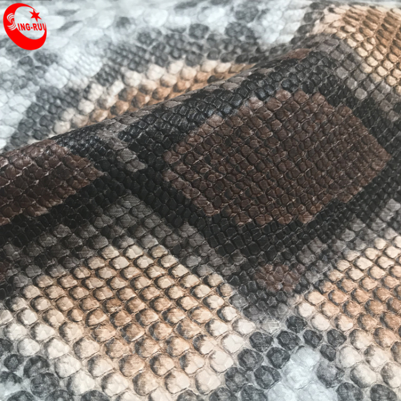 China Supplier High Quality PU Snake Grain Shoe Leather
