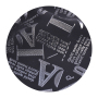 Custom Screen Printed Digital Alphabet Pattern Black Nubuck Pu Faux Leather Sheets Fabric For Shoes