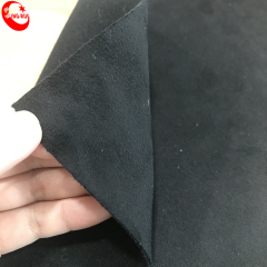Tela de gamuza de cuero artificial Pu negra para zapatos
