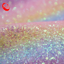 Colorful Rainbow Glitter Decorate Fabric Leather For Make Shoes