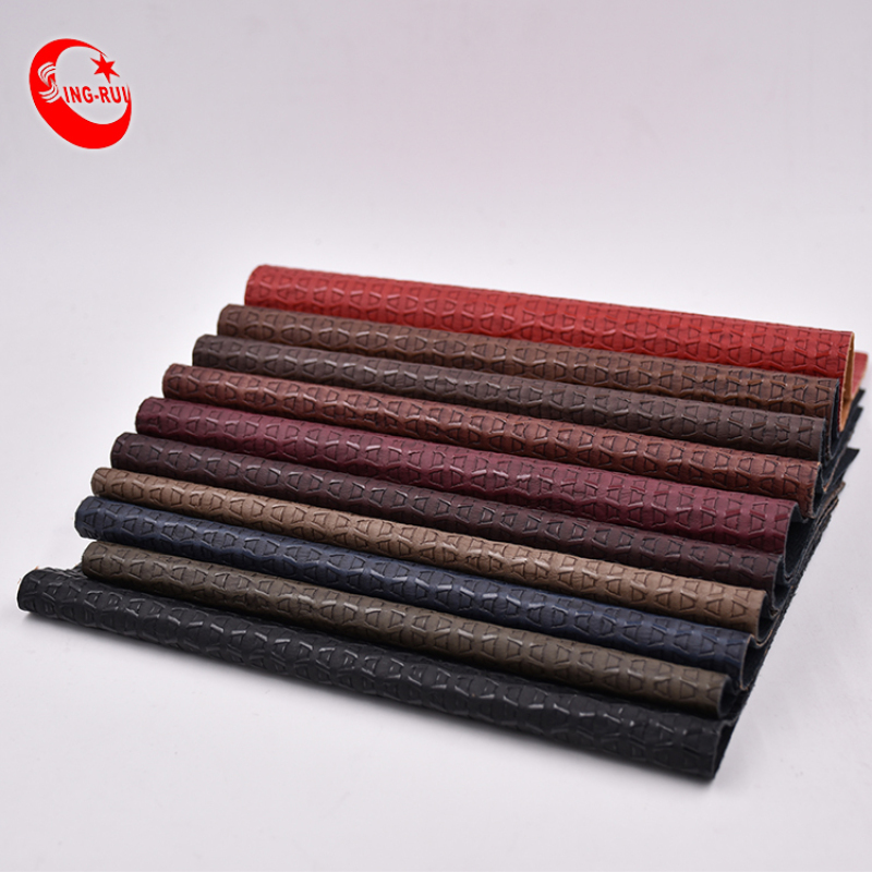 Fashion Retro Classic Colors Embossed Chain Woven PU Material Synthetic Patent Leather For Shoes Bags Leather