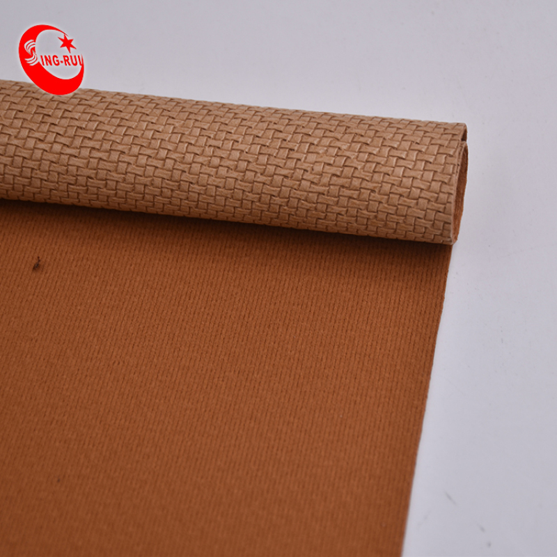 Weave Pattern PU Cotton Synthetic Leather Fabric