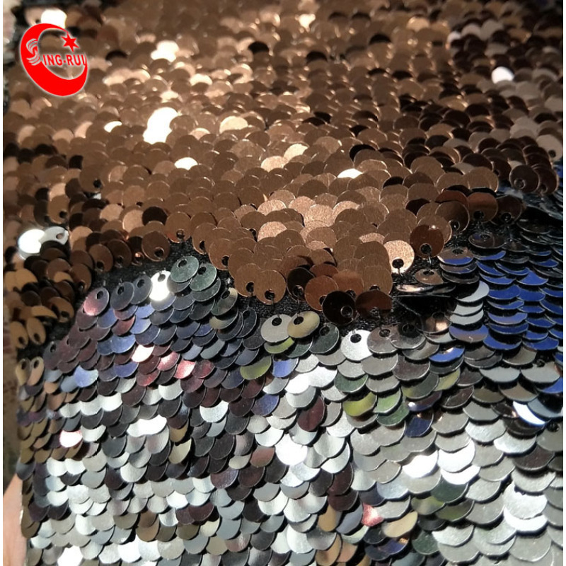 Shiny Shoe Material Glitter Reversible Sequin Fabric For Shoes