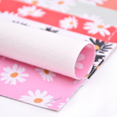 0.7Mm Customized Pattern Pink Cartoon Flower Printed Sheets Vinyl Fabric Rolls Artificial Pvc Leather Film